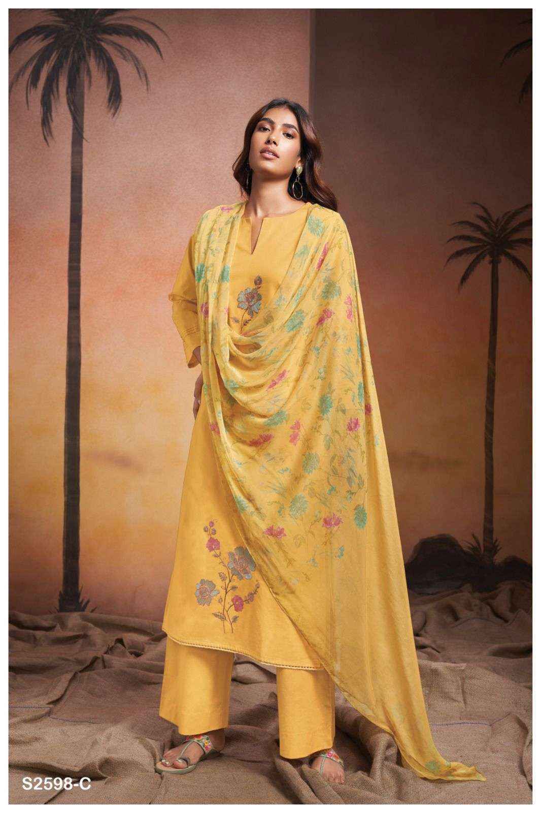 Ganga Fashion Raya 2598 Cotton Dress Material 4 pcs catalog 