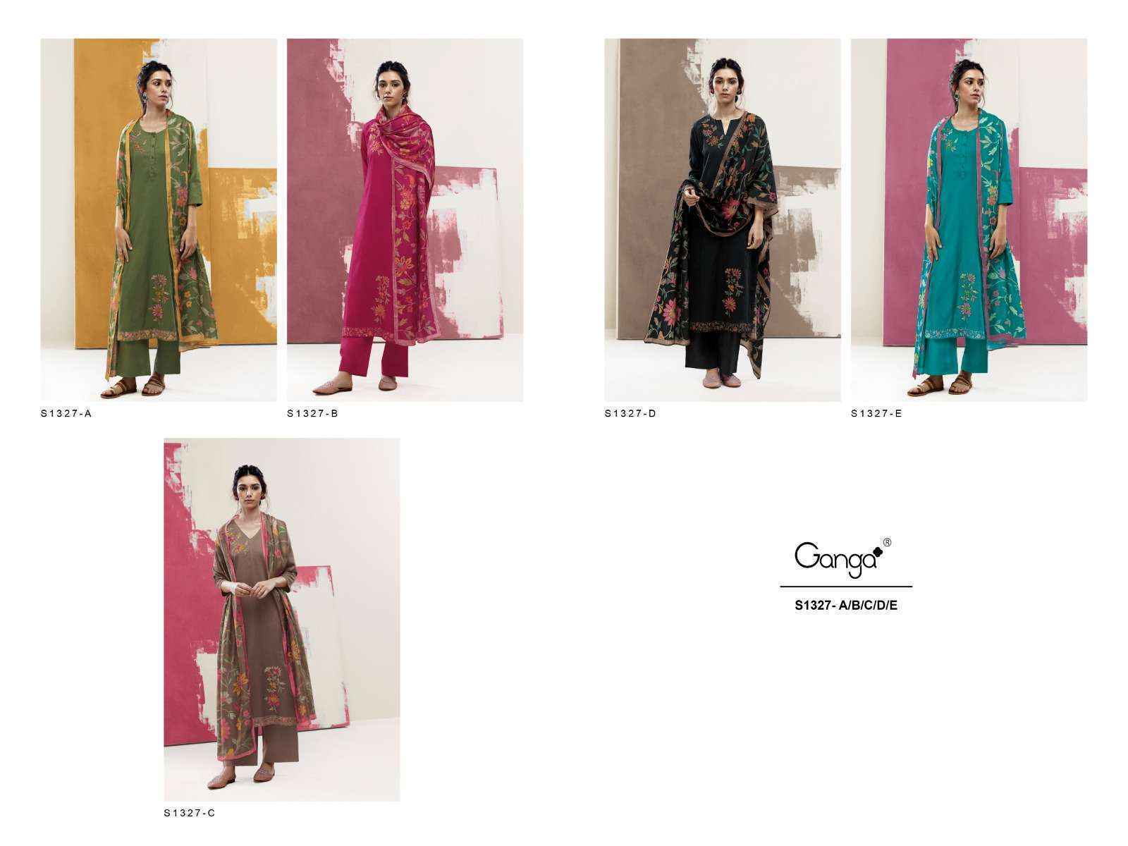 Ganga Ishana 1327 Cotton Dress Material 5 pcs catalog