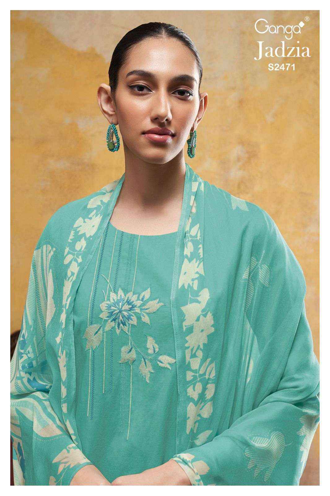 Ganga Jadzia 2471 Pure Cotton Dress Material 4 Pc Catalog