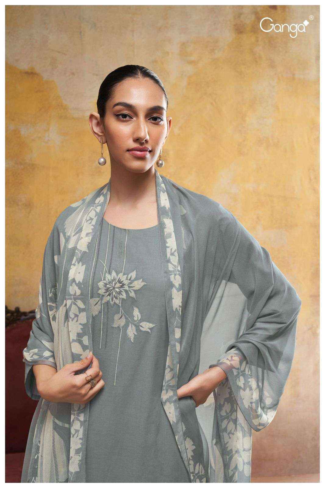 Ganga Jadzia 2471 Pure Cotton Dress Material 4 Pc Catalog