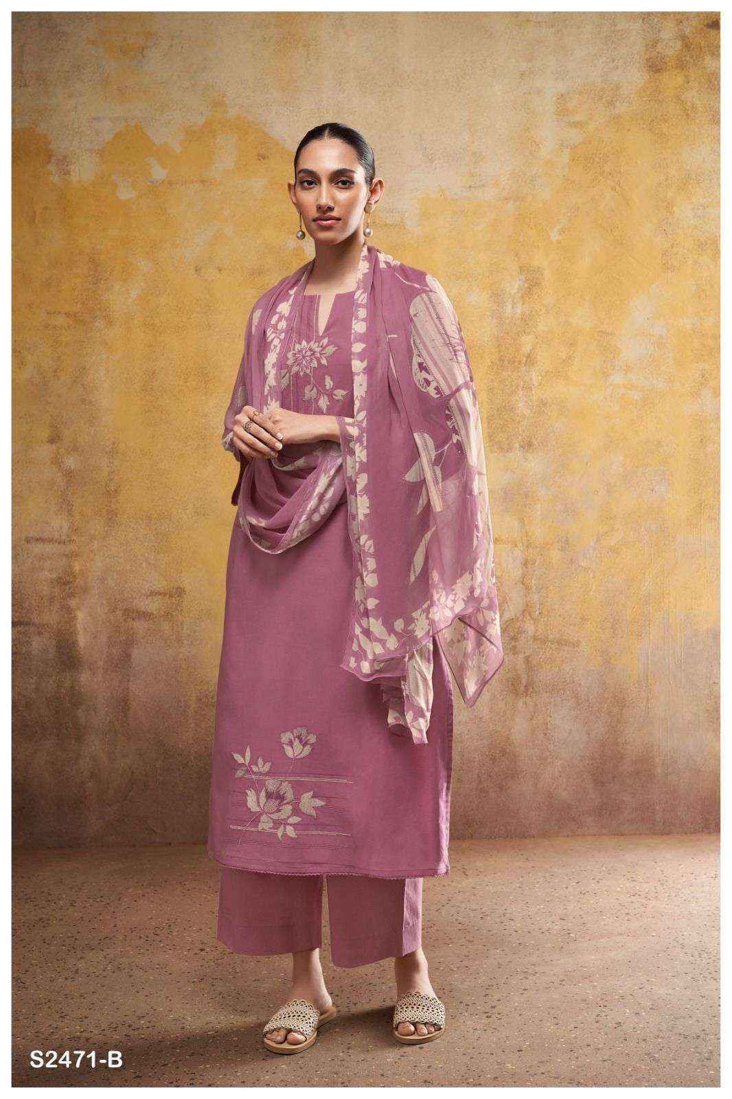 Ganga Jadzia 2471 Pure Cotton Dress Material 4 Pc Catalog