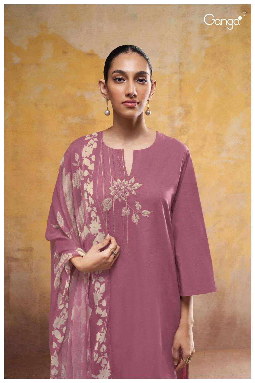 Ganga Jadzia 2471 Pure Cotton Dress Material 4 Pc Catalog