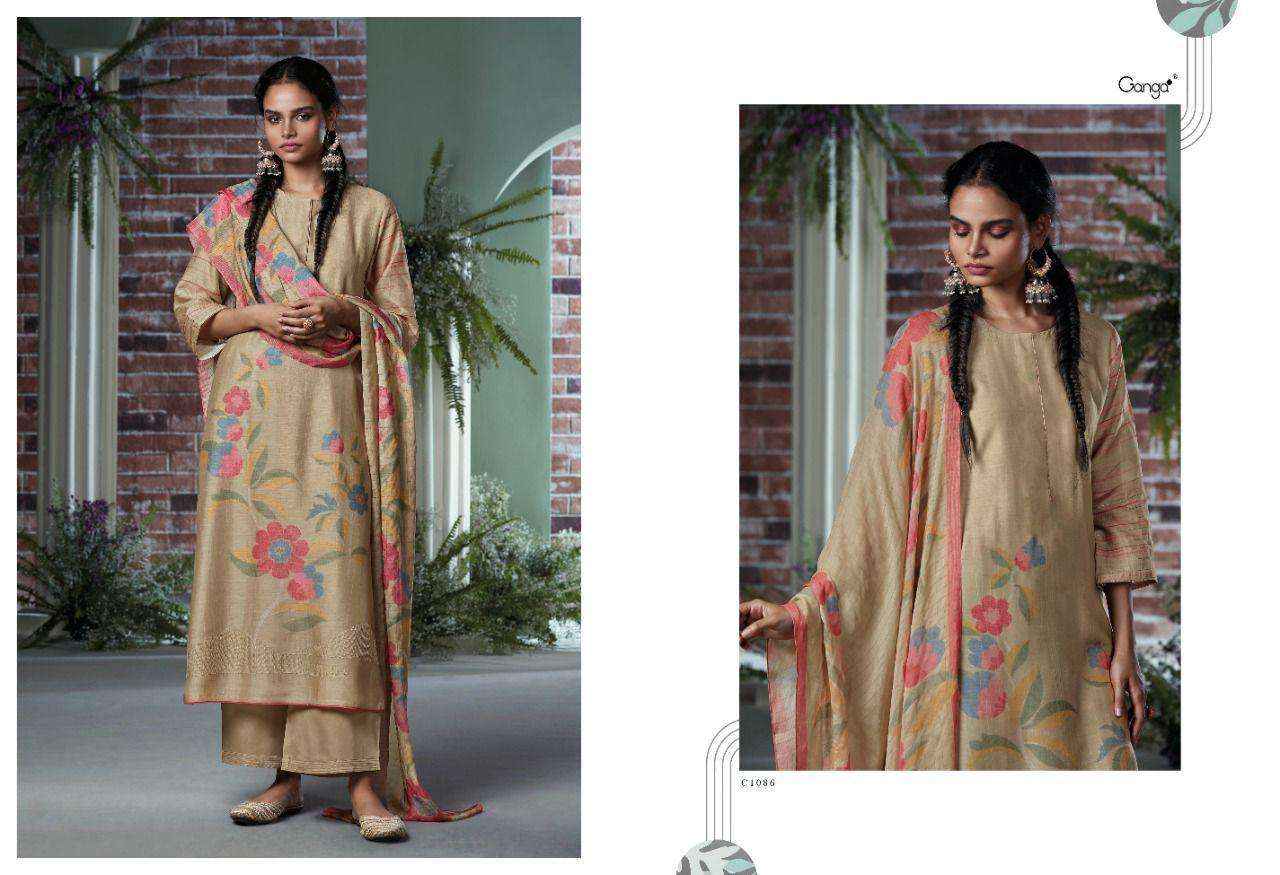 Ganga Lipsa Premium Bemberg Silk Dress Material 4 Pc Catalog