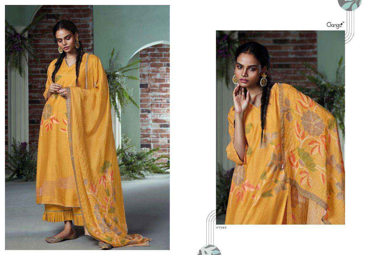 Ganga Lipsa Premium Bemberg Silk Dress Material 4 Pc Catalog