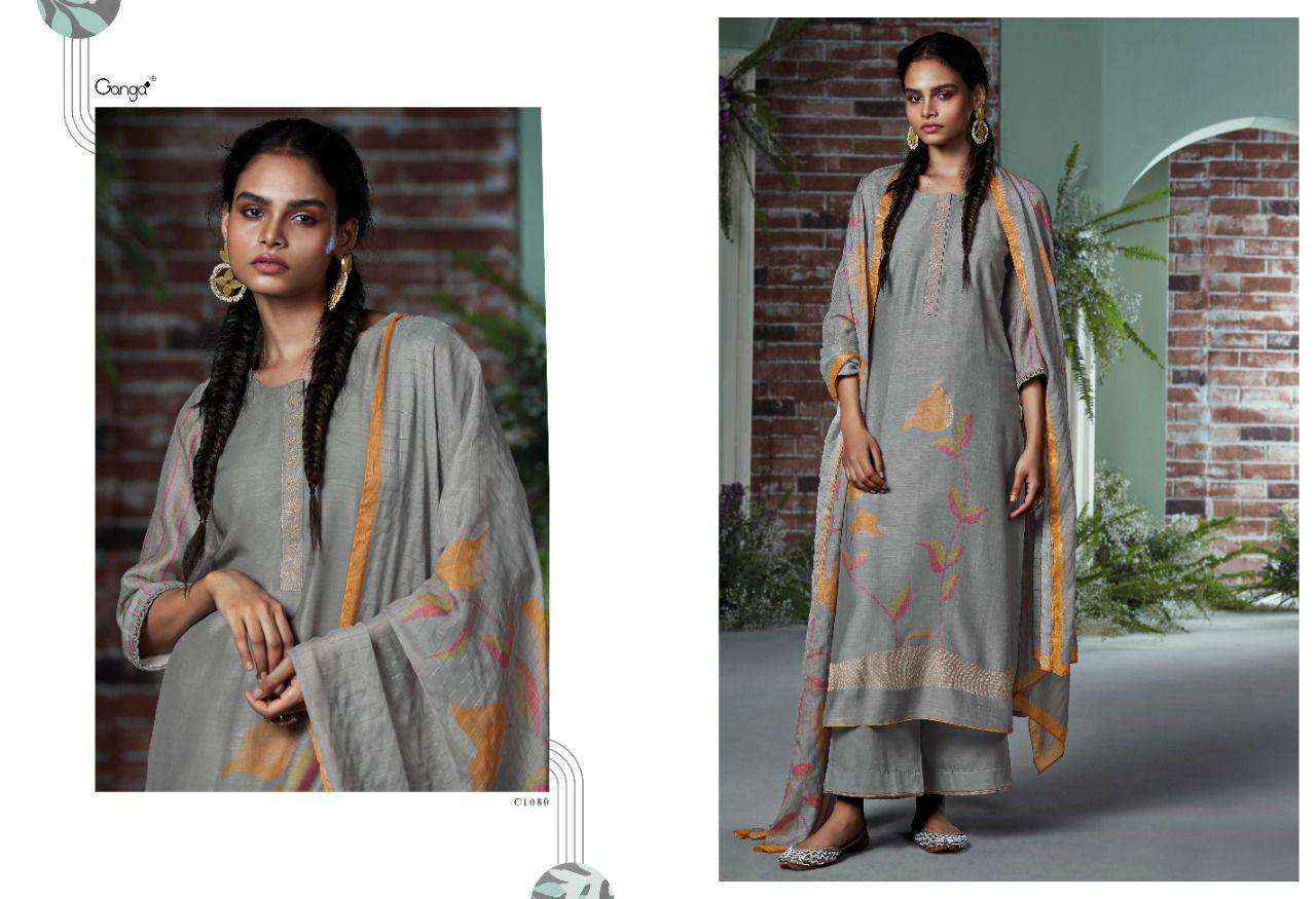 Ganga Lipsa Premium Bemberg Silk Dress Material 4 Pc Catalog