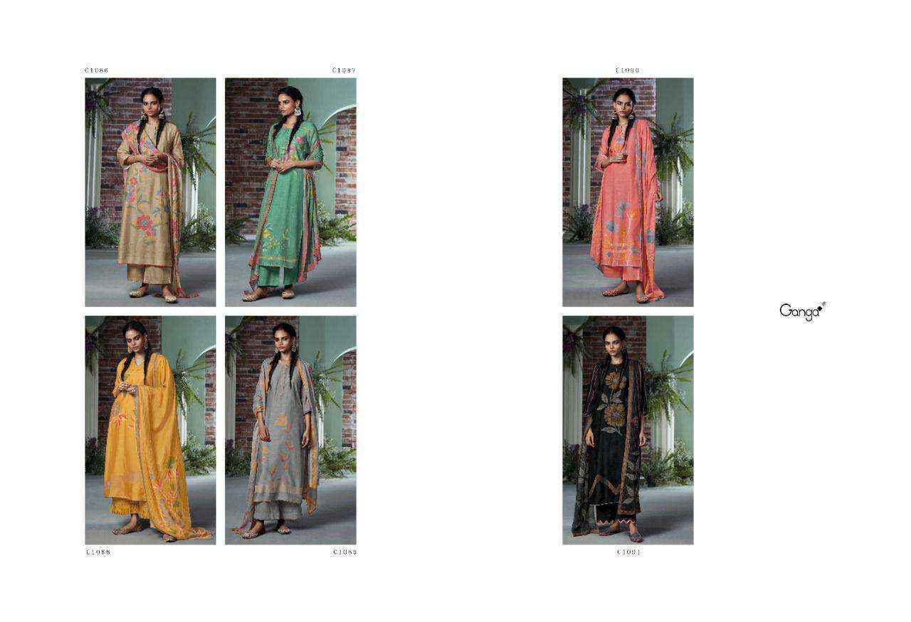 Ganga Lipsa Premium Bemberg Silk Dress Material 4 Pc Catalog