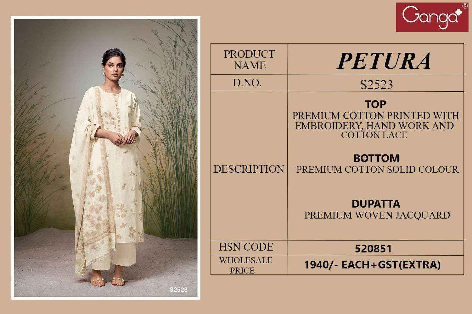 Ganga Petura 2523 Printed Cotton Dress Material