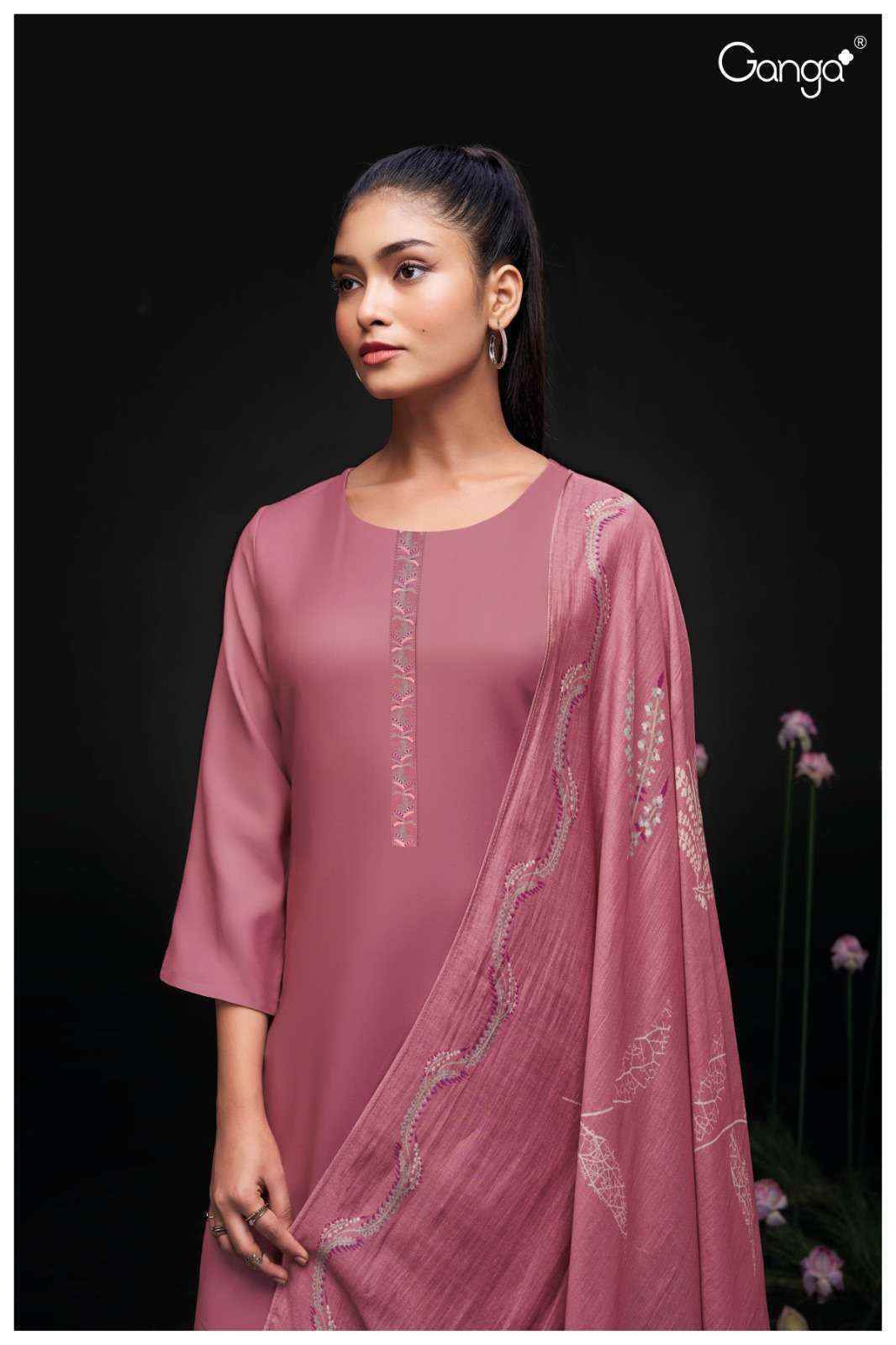 Ganga Sravya 2576 Cotton Silk Dress Material 4 pcs catalog 