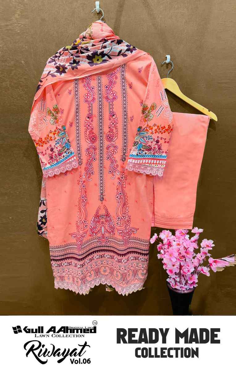 Gull Aahmed Riwayat Vol 6 Readymade Lawn Cotton Dress 6 pcs Catalogue