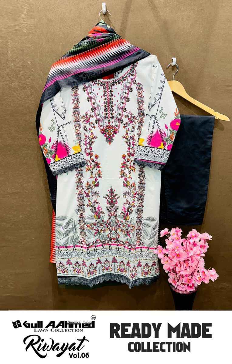 Gull Aahmed Riwayat Vol 6 Readymade Lawn Cotton Dress 6 pcs Catalogue