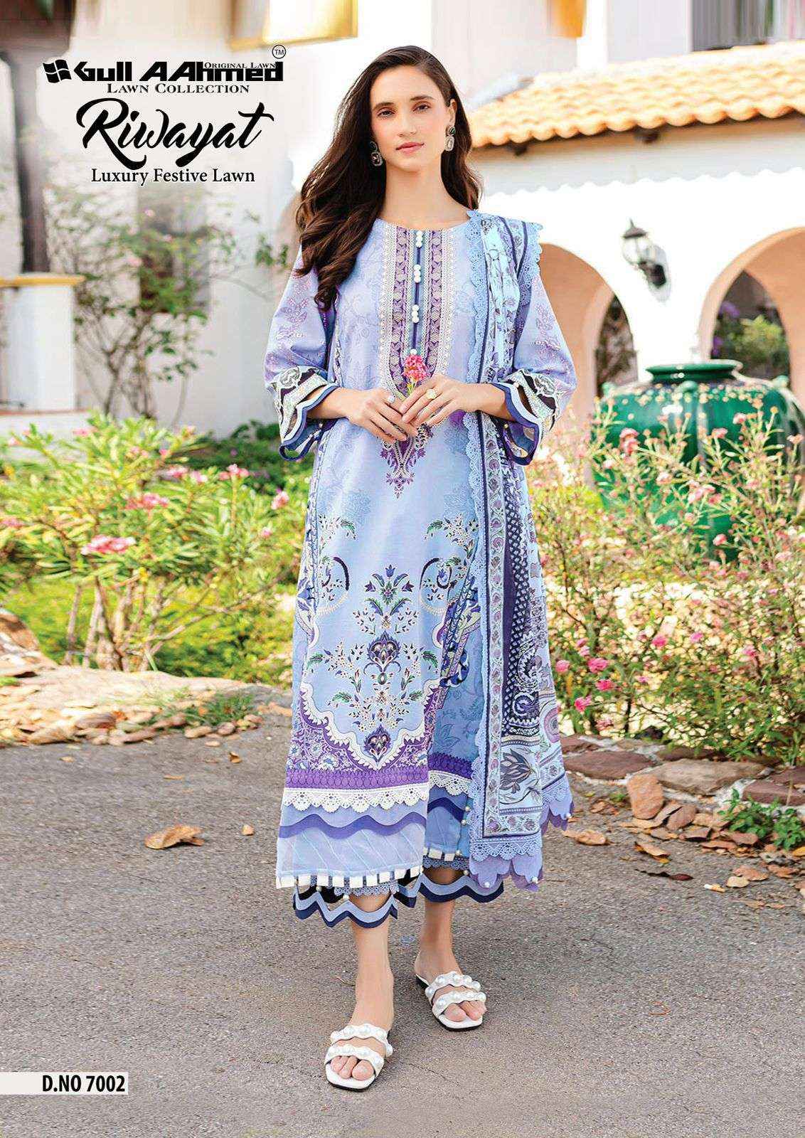 Gull Aahmed Riwayat Vol 7 Lawn Cotton Dress Material 6 pcs Catalogue