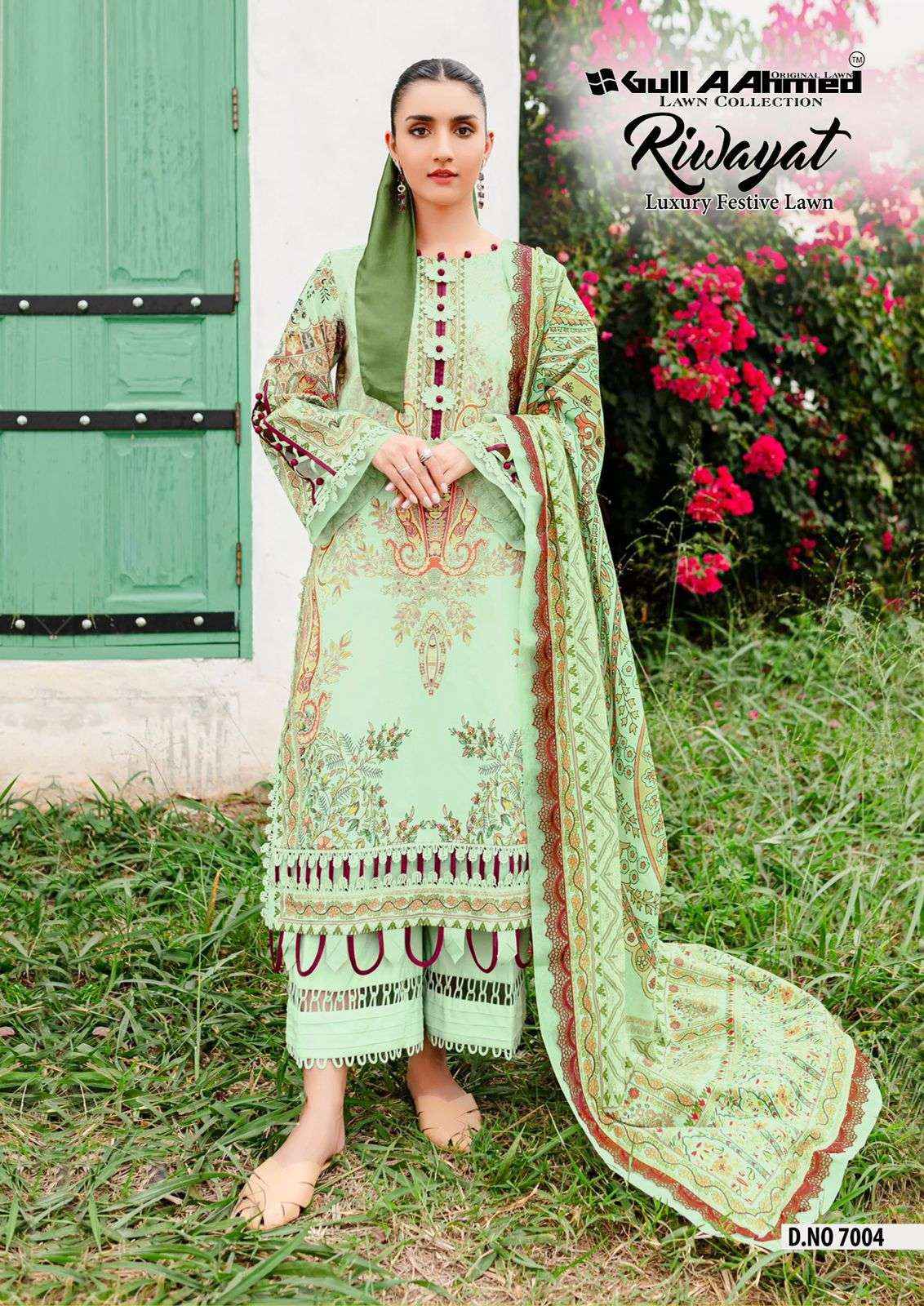 Gull Aahmed Riwayat Vol 7 Lawn Cotton Dress Material 6 pcs Catalogue