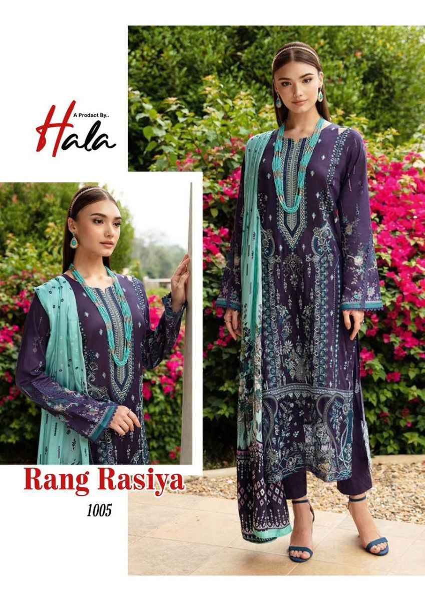 Hala Rang Rasiya Cotton Dress Material 6 pcs Catalogue