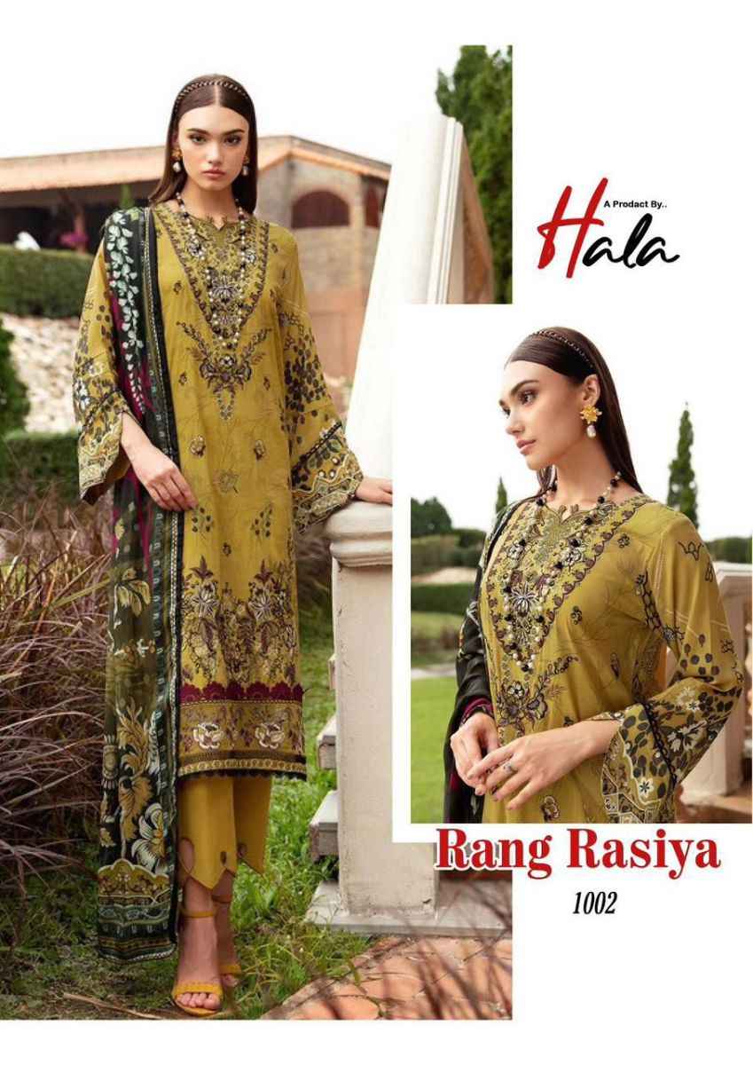 Hala Rang Rasiya Cotton Dress Material 6 pcs Catalogue