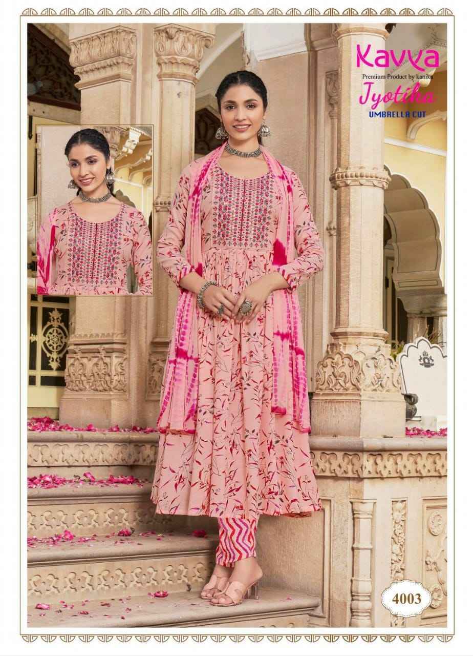 Kavya Jyotika Vol-4 Umbrella Cut Readymade Capsule Dress 10 pcs Catalogue