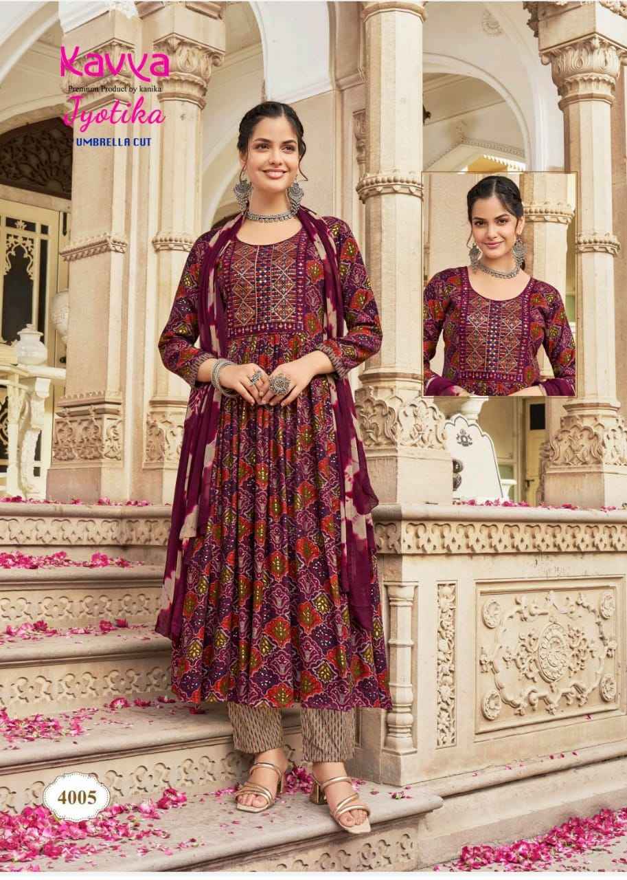 Kavya Jyotika Vol-4 Umbrella Cut Readymade Capsule Dress 10 pcs Catalogue