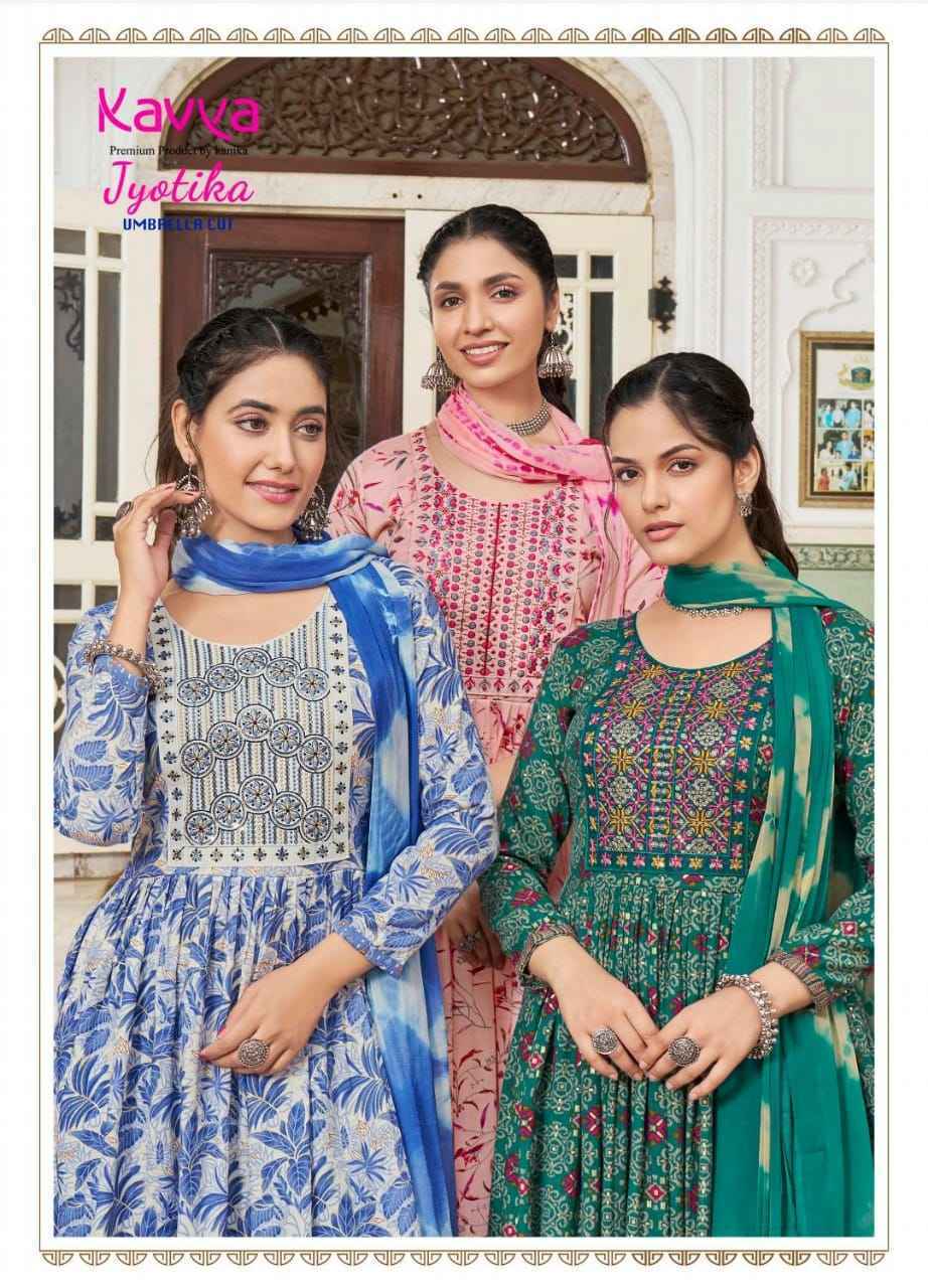 Kavya Jyotika Vol-4 Umbrella Cut Readymade Capsule Dress 10 pcs Catalogue