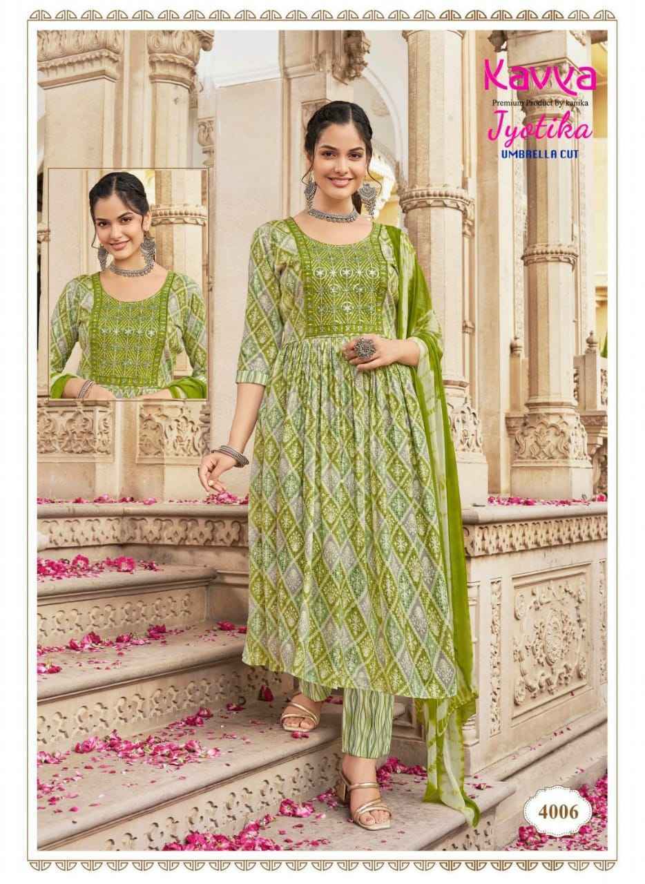 Kavya Jyotika Vol-4 Umbrella Cut Readymade Capsule Dress 10 pcs Catalogue
