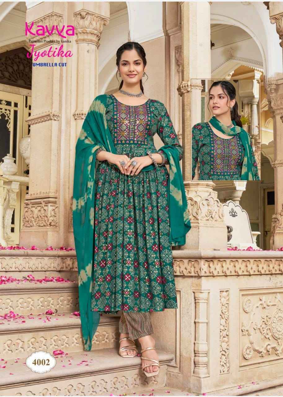 Kavya Jyotika Vol-4 Umbrella Cut Readymade Capsule Dress 10 pcs Catalogue