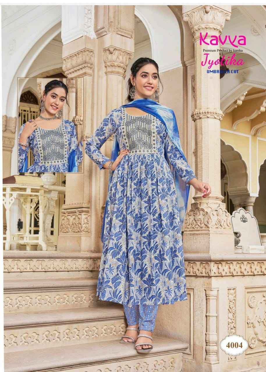 Kavya Jyotika Vol 4 Umbrella Cut Readymade Capsule Dress Readymade Ladies Suits