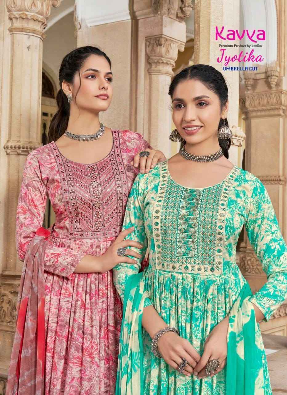 Kavya Jyotika Vol-4 Umbrella Cut Readymade Capsule Dress 10 pcs Catalogue