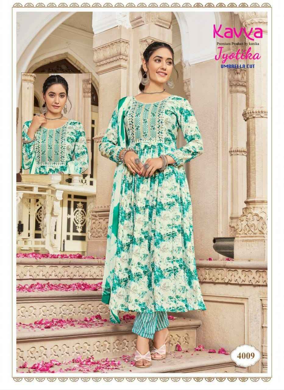 Kavya Jyotika Vol-4 Umbrella Cut Readymade Capsule Dress 10 pcs Catalogue