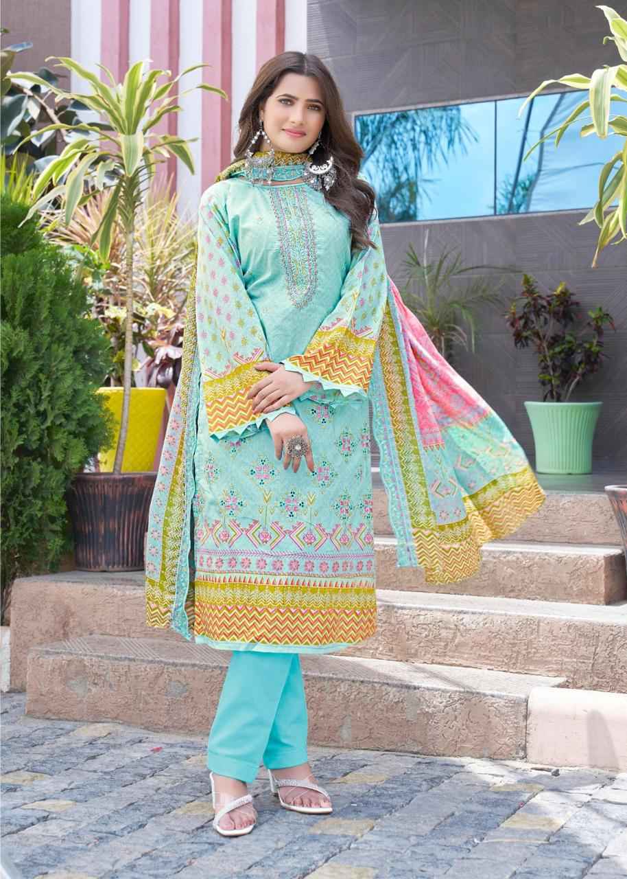 Majesty Bin Saeed Vol-6 Lawn Cotton Dress Material 4 Pc Catalog