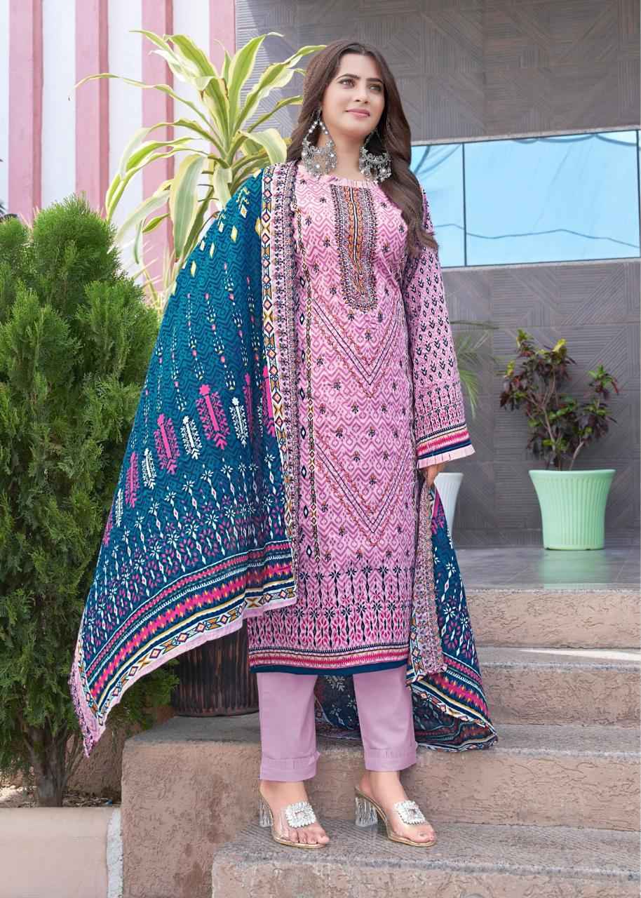 Majesty Bin Saeed Vol-6 Lawn Cotton Dress Material 4 Pc Catalog