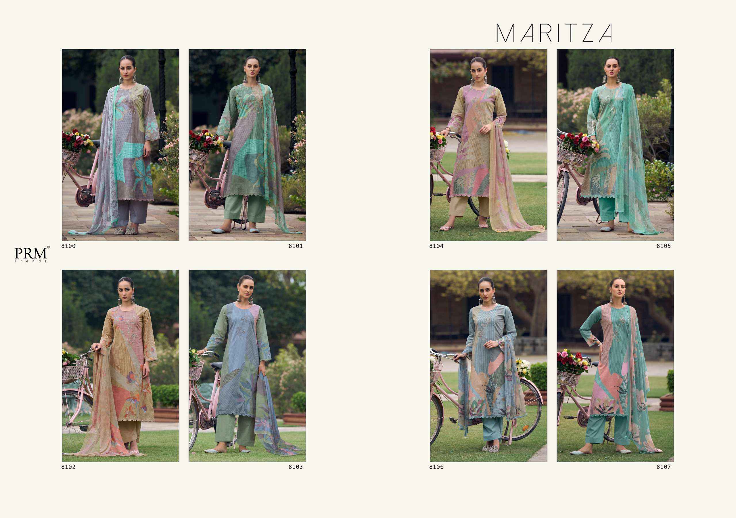 PRM Trendz Maritza Cotton Dress Material 8 pcs Catalogue