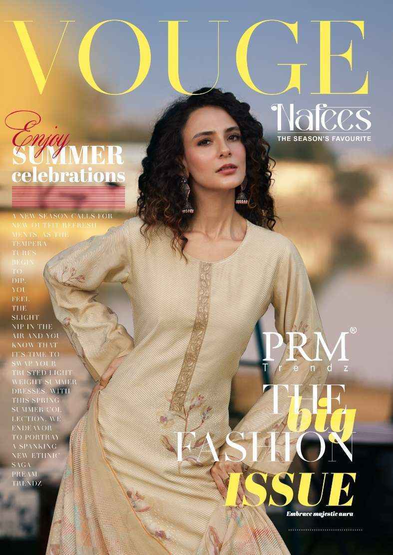 PRM Trendz Vouge Nafees Muslin Dress Material 8 pcs Catalogue