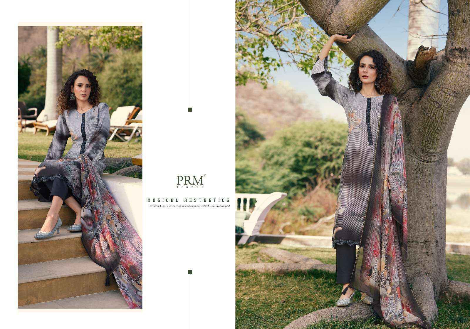 PRM Trendz Vouge Nafees Muslin Dress Material 8 pcs Catalogue