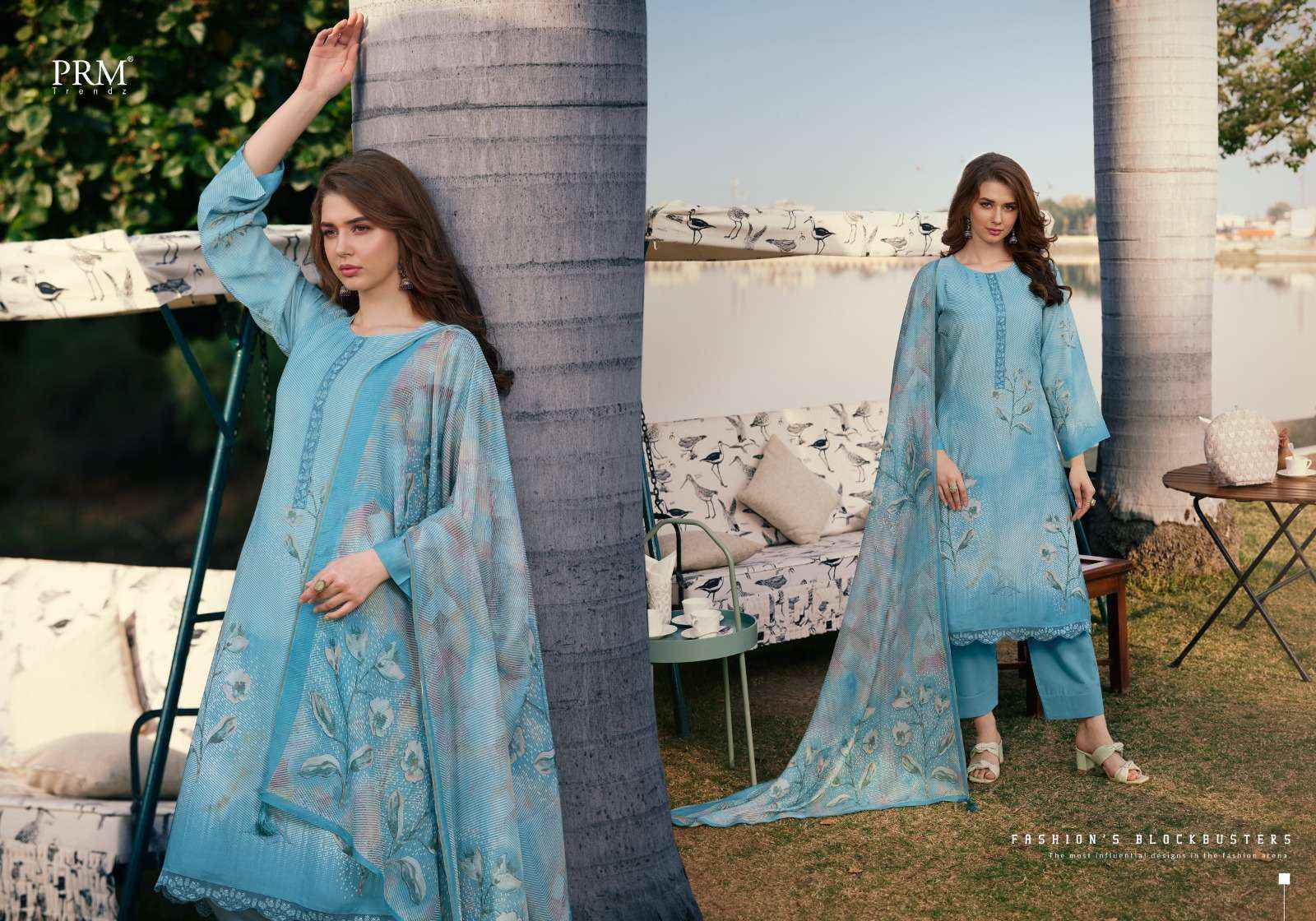 PRM Trendz Vouge Nafees Muslin Dress Material 8 pcs Catalogue