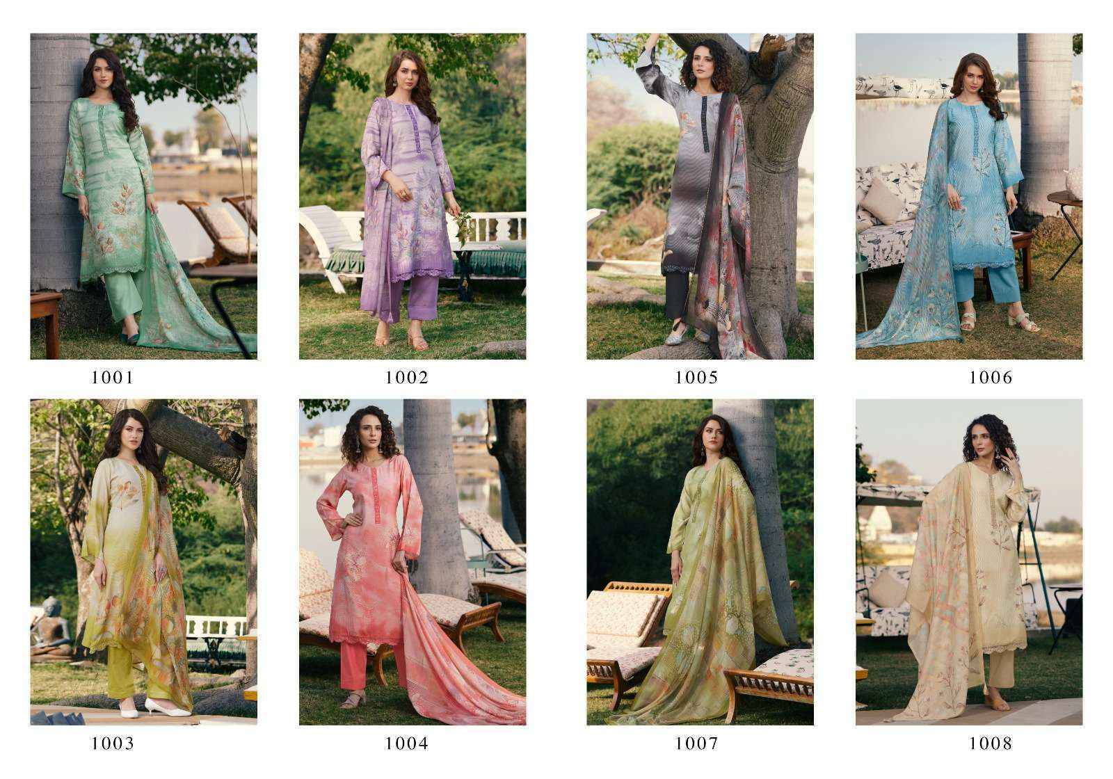 PRM Trendz Vouge Nafees Muslin Dress Material 8 pcs Catalogue