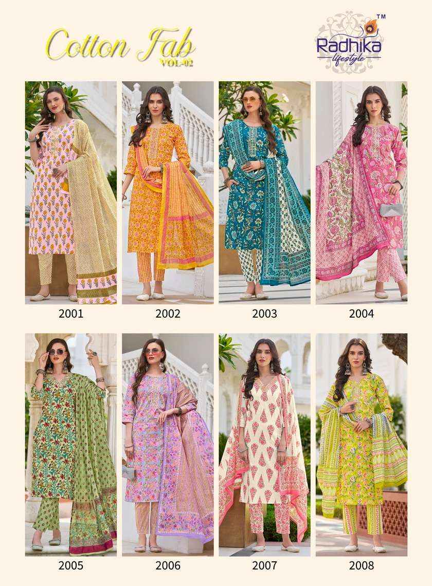 Radhika Lifestyle Cotton Fab Vol 2 Cotton Kurti Combo 8 pcs Catalogue