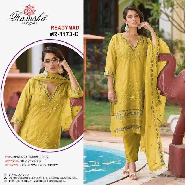 Ramsha R 1173 Readymade Organza Dress 4 pcs Catalogue