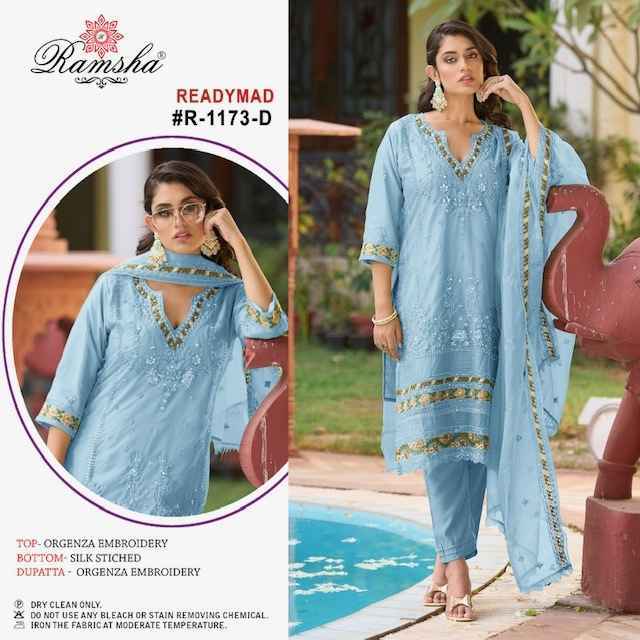 Ramsha R 1173 Readymade Organza Dress 4 pcs Catalogue