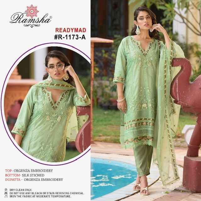 Ramsha R 1173 Readymade Organza Dress 4 pcs Catalogue
