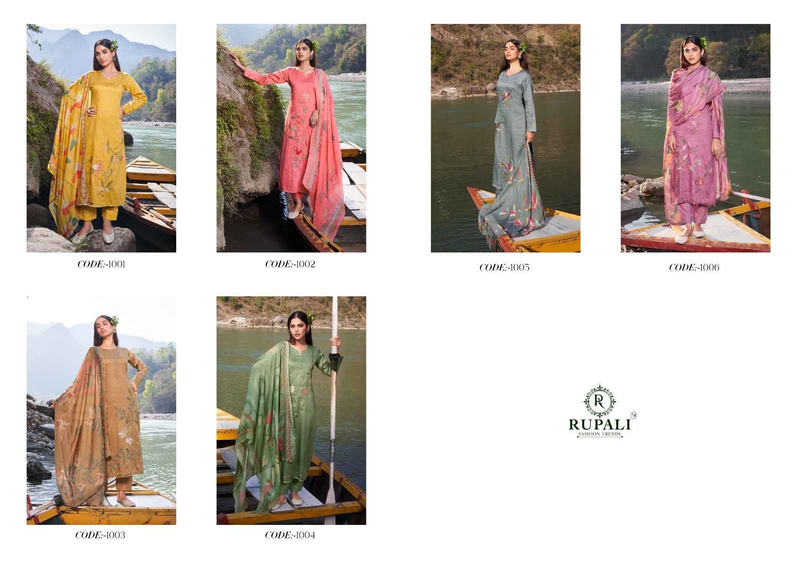 Rupali Fashion Desi Girl Jam Satin Dress Material 6 pcs Catalogue