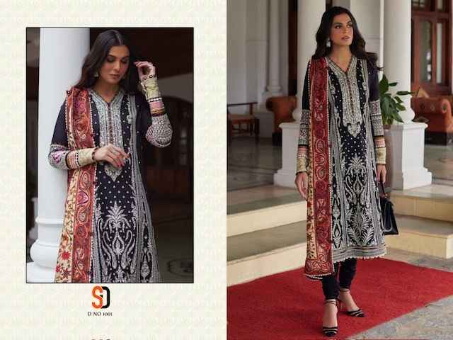 Shraddha Designer Crimson Black Collection Cotton Dress Material 4 pcs Catalogue