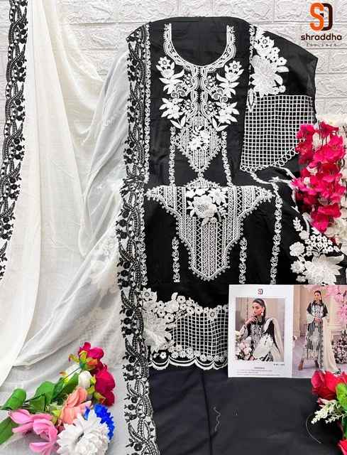 Shraddha Designer Crimson Black Collection Cotton Dress Material 4 pcs Catalogue