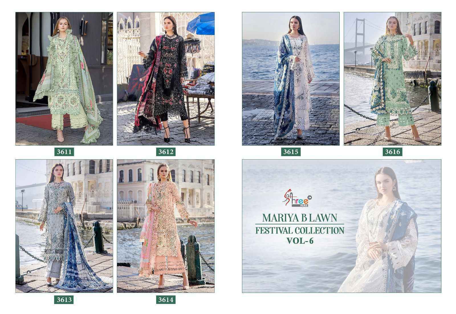 Shree Fab Mariya B Lawn Festival Collection Vol-6 Cotton Dress Material 6 pcs Catalogue
