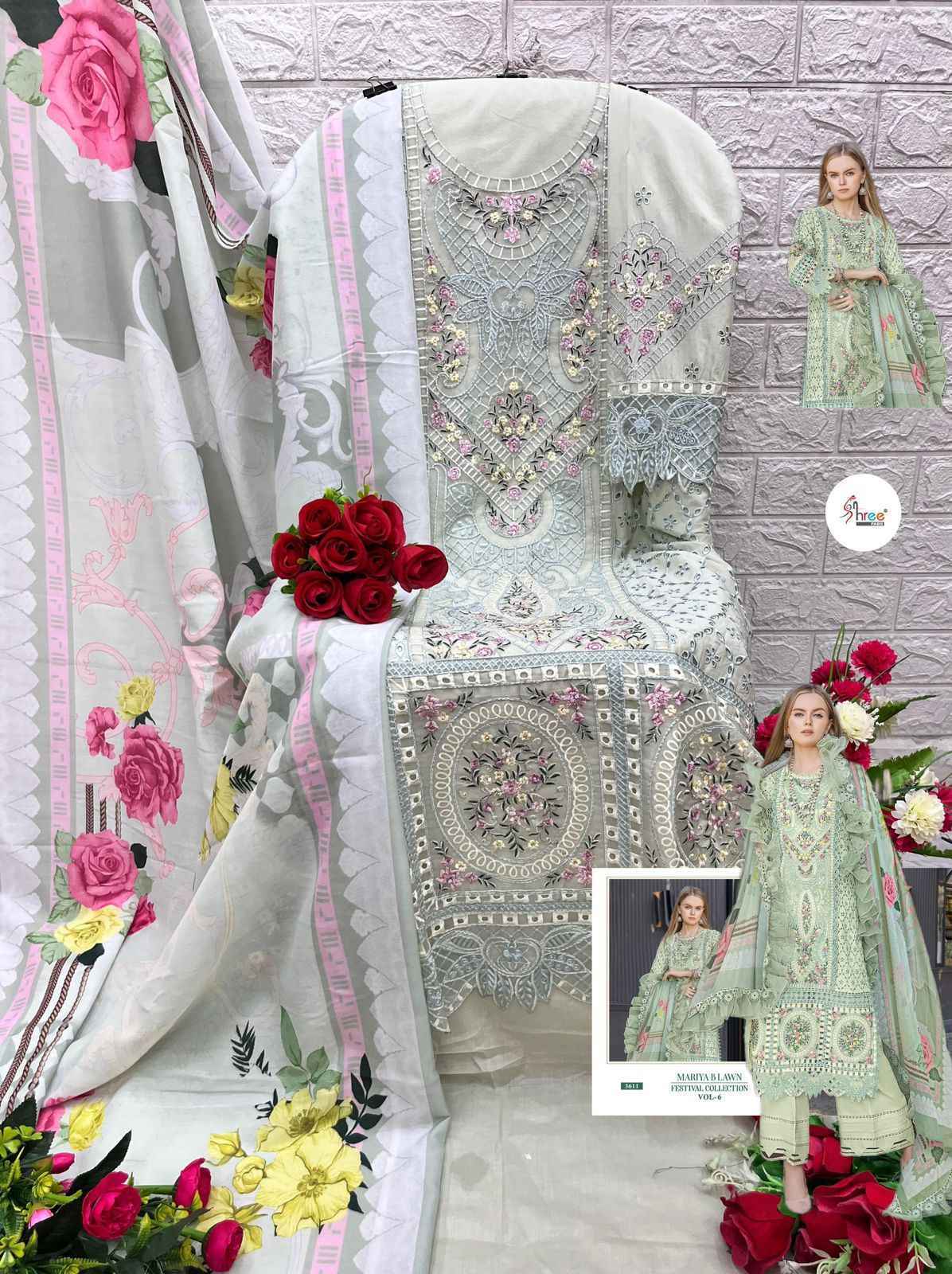 Shree Fab Mariya B Lawn Festival Collection Vol-6 Cotton Dress Material 6 pcs Catalogue
