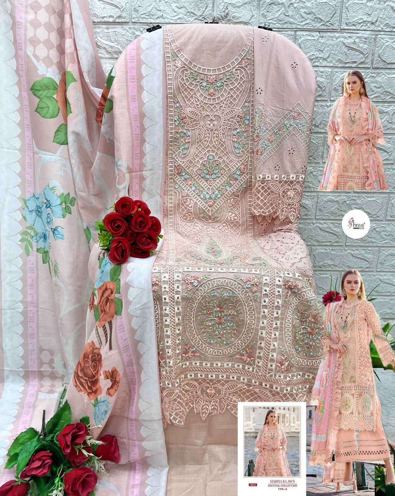 Shree Fab Mariya B Lawn Festival Collection Vol-6 Cotton Dress Material 6 pcs Catalogue