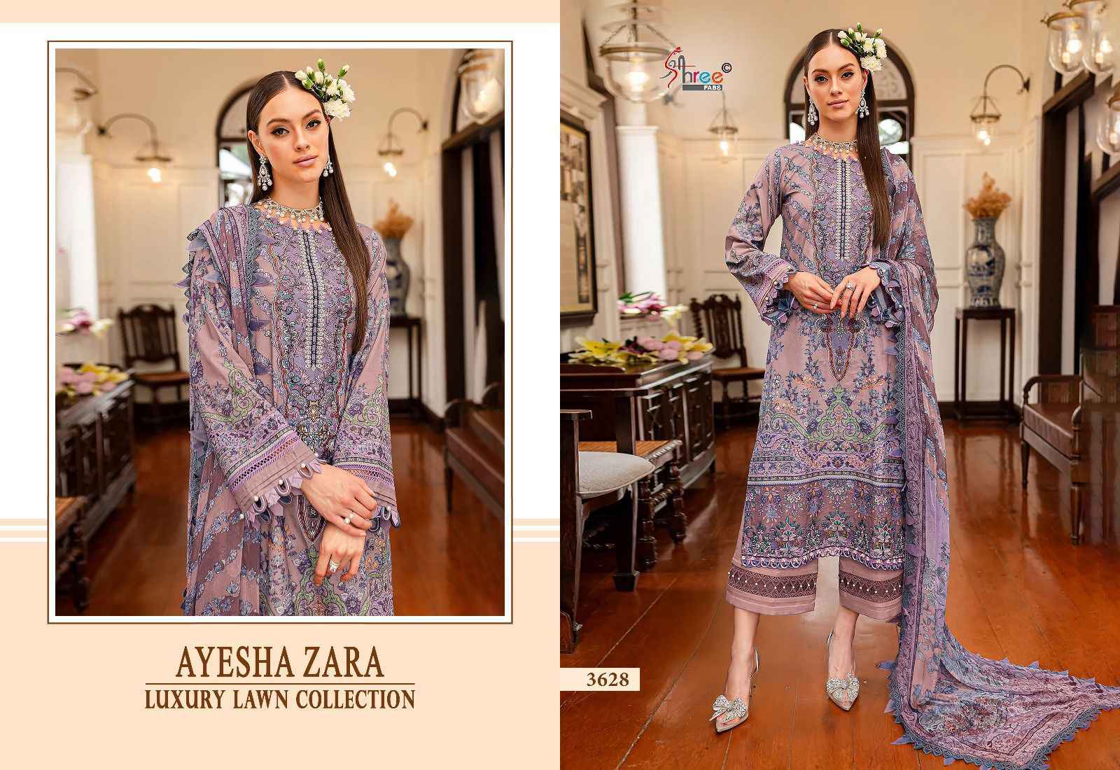 Shree Fabs Ayesha Zara Luxury Lawn Collection Cotton Dress Material Ladies Clothing Store