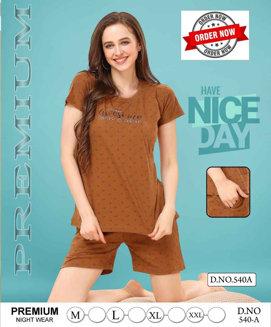 Summer Special Night Shorts With Pocket Hosiery Cotton Night Suits 6 Pc Catalog