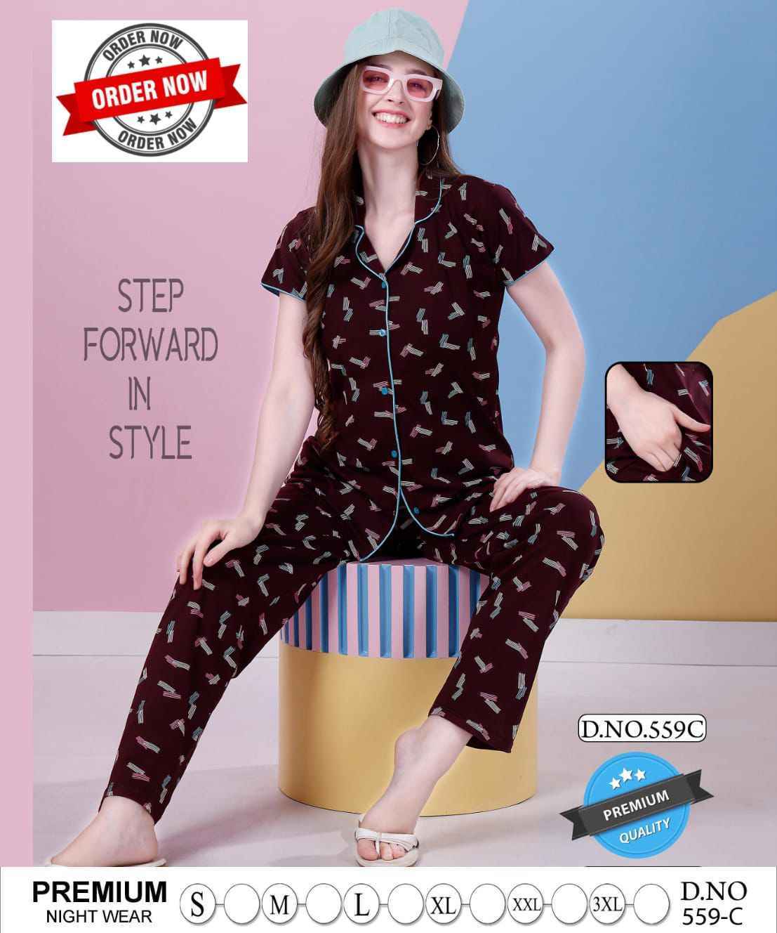 Summer Special Print Collor Night Suits With Pocket 6 Pc Catalog
