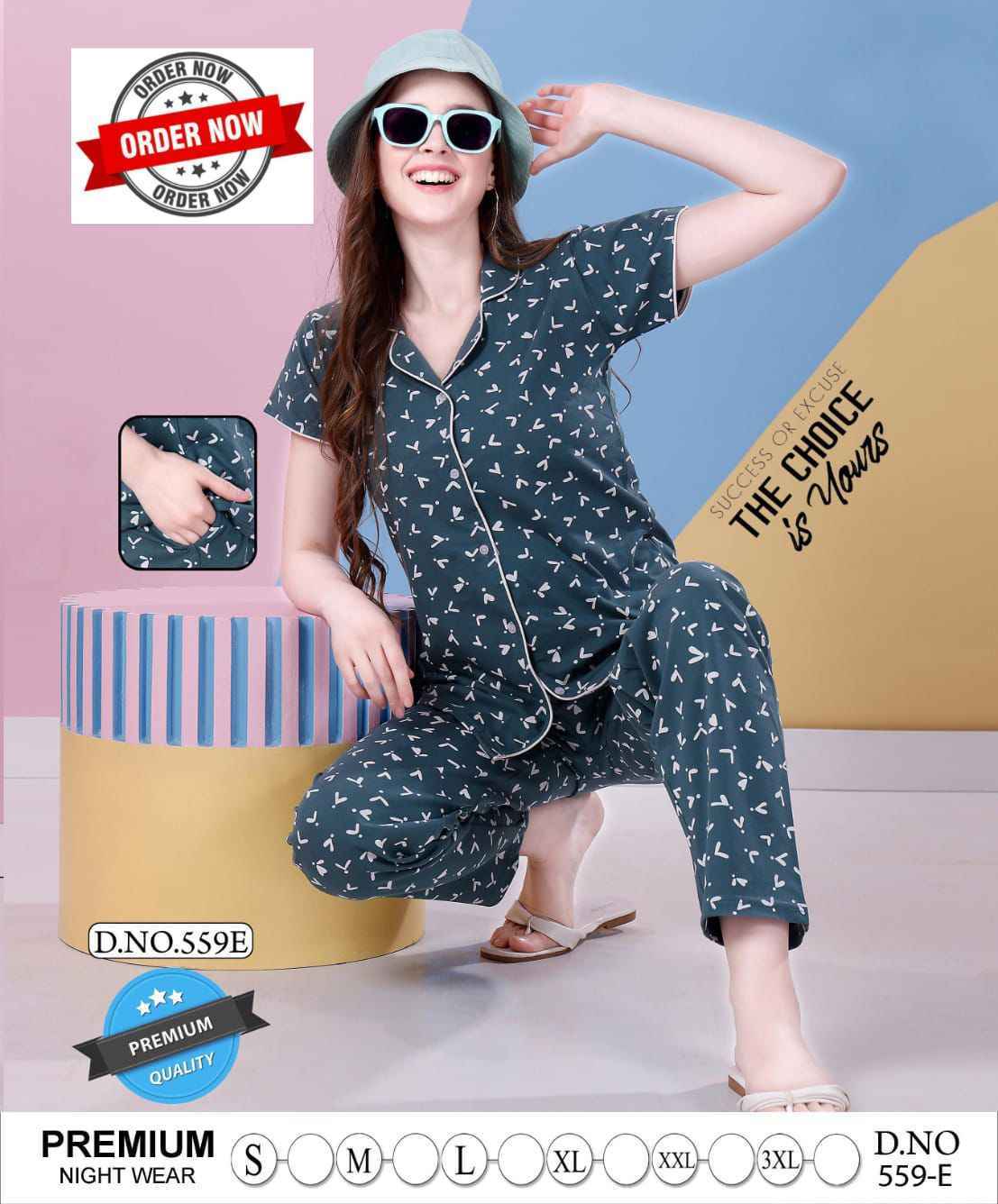 Summer Special Print Collor Night Suits With Pocket 6 Pc Catalog
