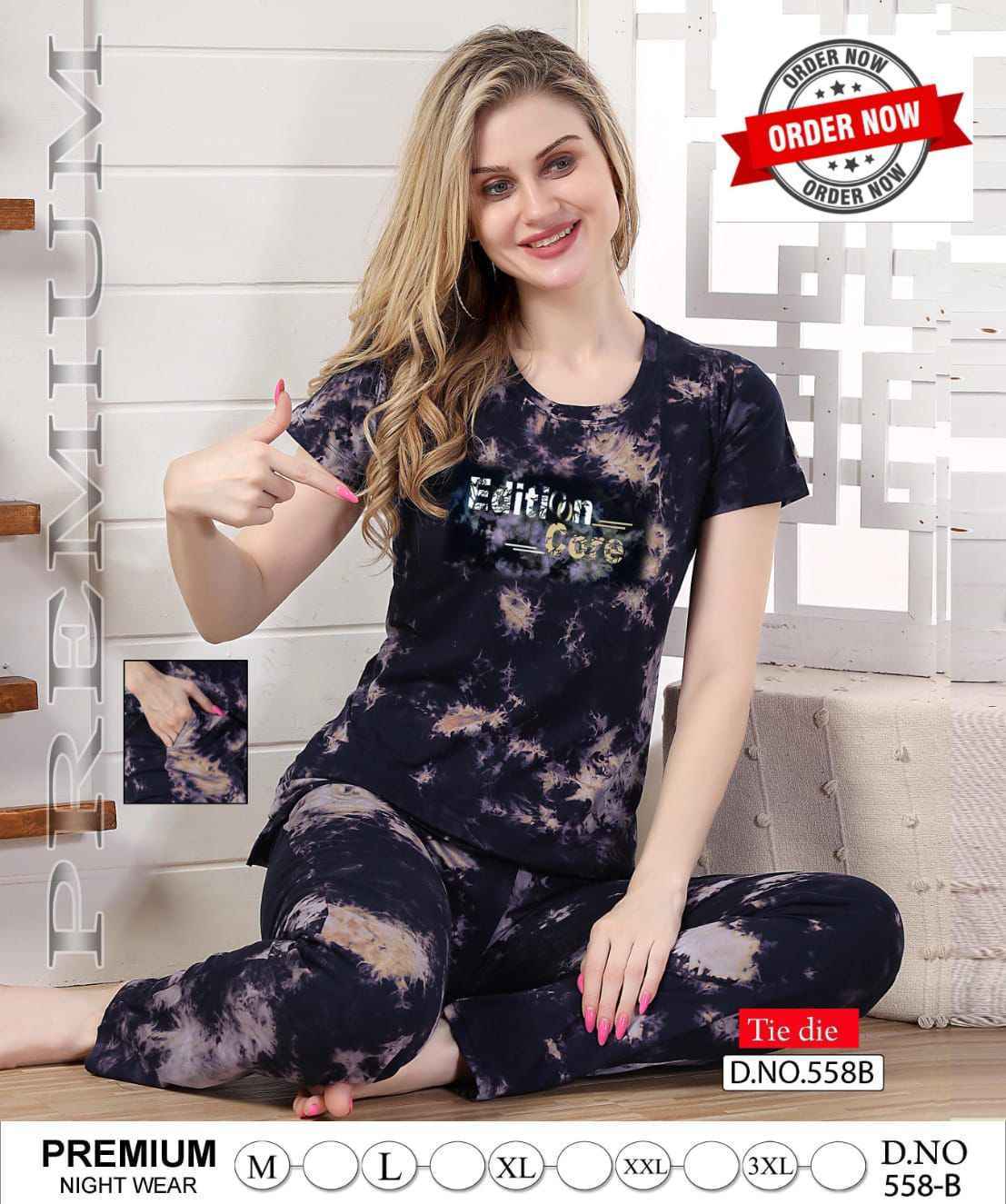 Summer Special Printed Tie Die Payjama Pocket Night Suit 6 Pc Catalog