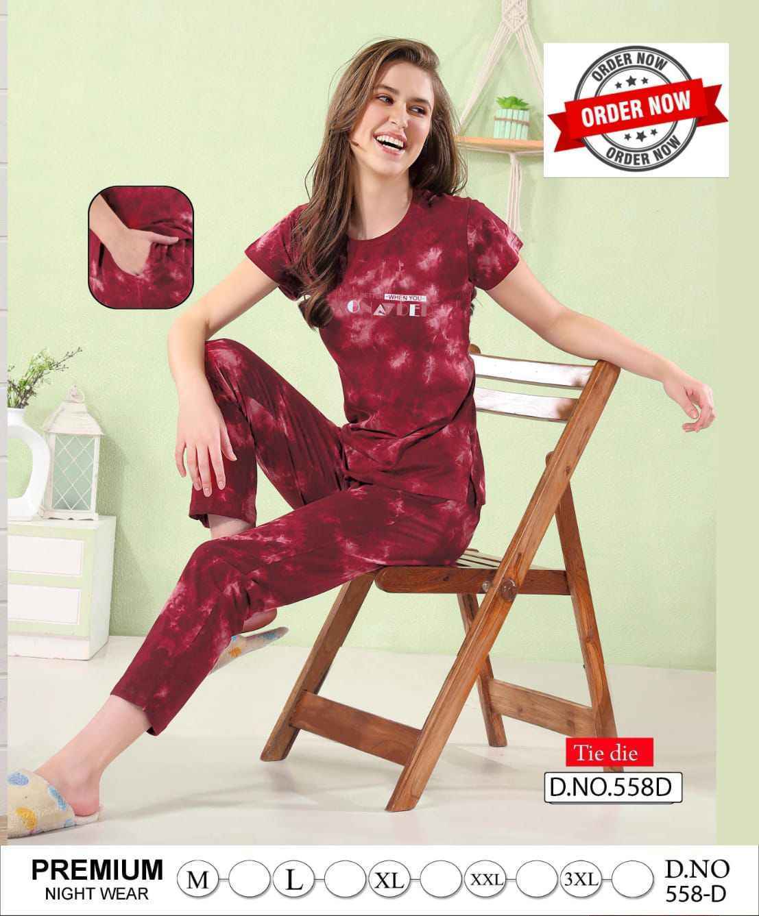 Summer Special Printed Tie Die Payjama Pocket Night Suit 6 Pc Catalog