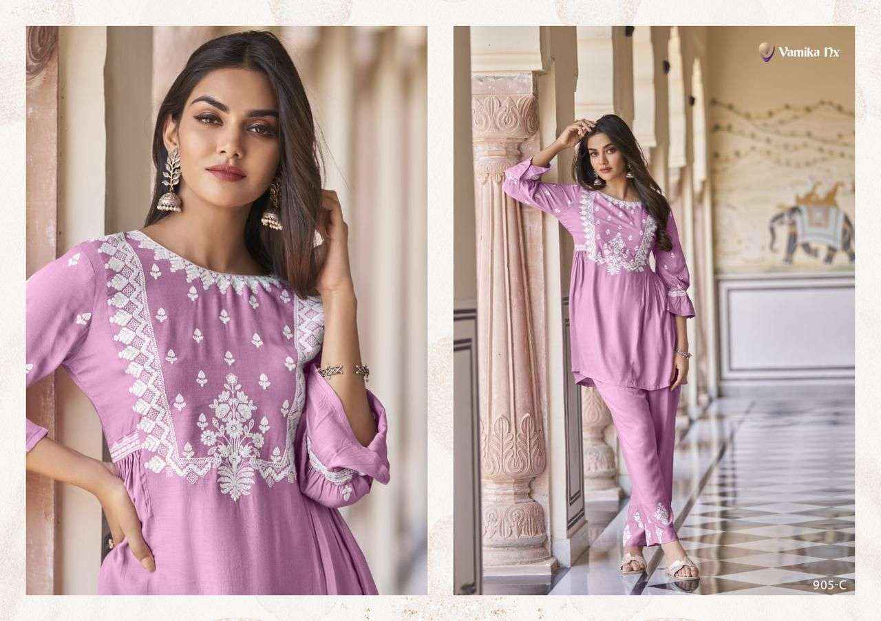 Vamika Nx Vintage Super Hit Rayon Kurti With Pant 5 pcs Catalogue